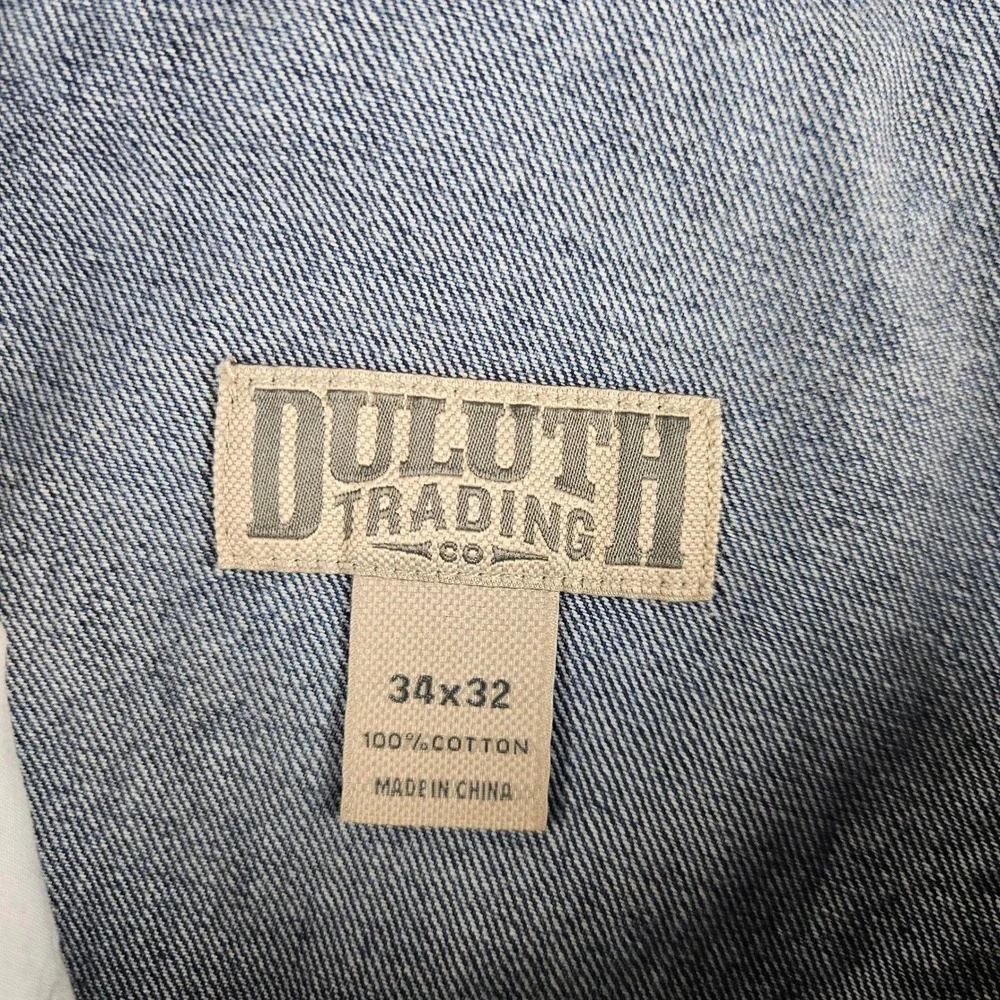 Duluth Trading Co Ballroom Blue Denim Jeans Mens Straight Leg 100% Cotton